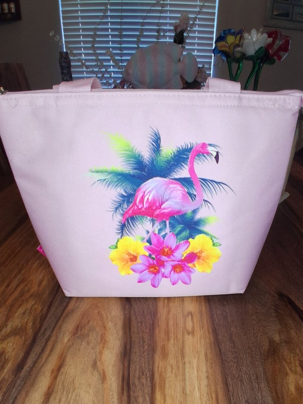 Fridge Pak Insulated Lunch Tote Pink Tropical Flamingo Floral Cooler Bag